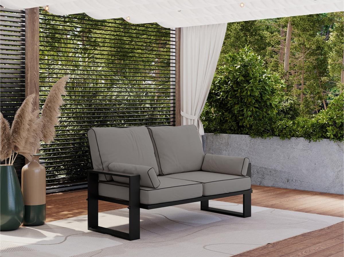 LOUNGESOFA Elba 2 Sitzer - Grau - Grau, Textil (150/90/87cm) - MKS