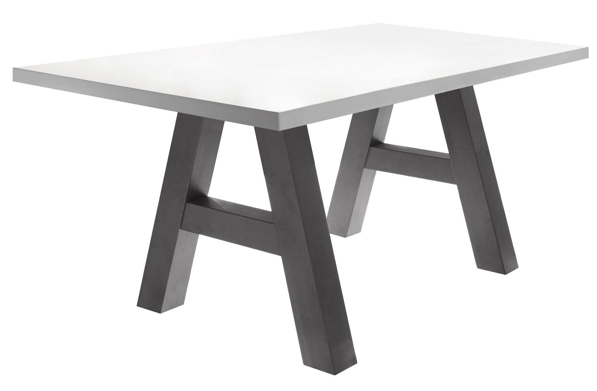 ESSZIMMERTISCH Elia 4 160 x 90 x 75 Esstisch Graphit/Weiß Matt Lack - Weiß, Holz (160/90/75cm) - 58aufmkessel