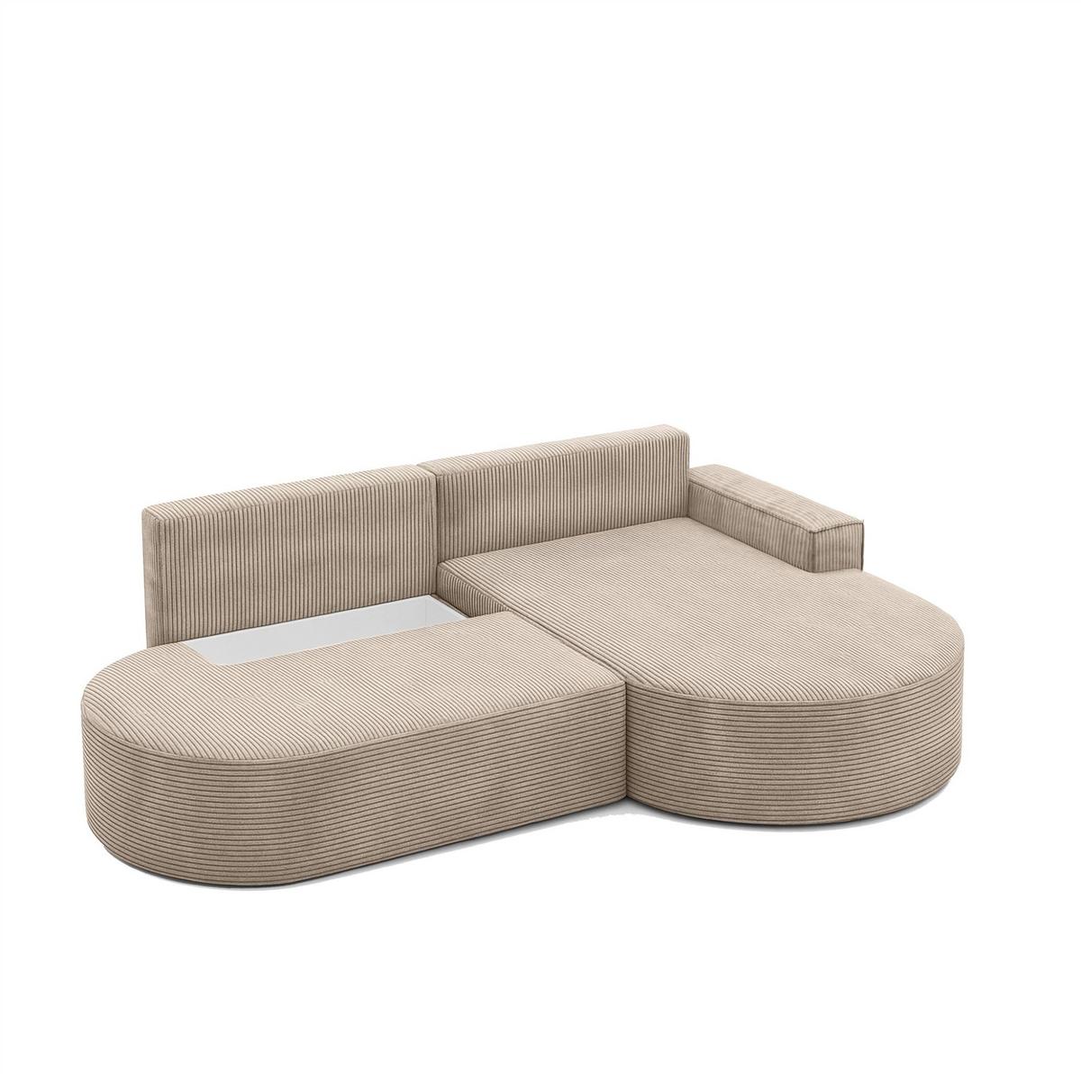 ECKSOFA Venedig Mit Schlaffunktion - Beige, Holzwerkstoff/Textil (278/179cm) - Fun Möbel