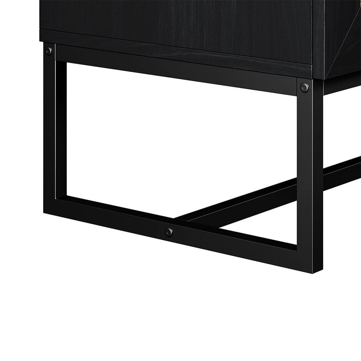 SIDEBOARD mit 3 Schubladen Kerals in Schwarz 80 cm - Schwarz, Holzwerkstoff/Metall (80/90/40cm) - Selsey