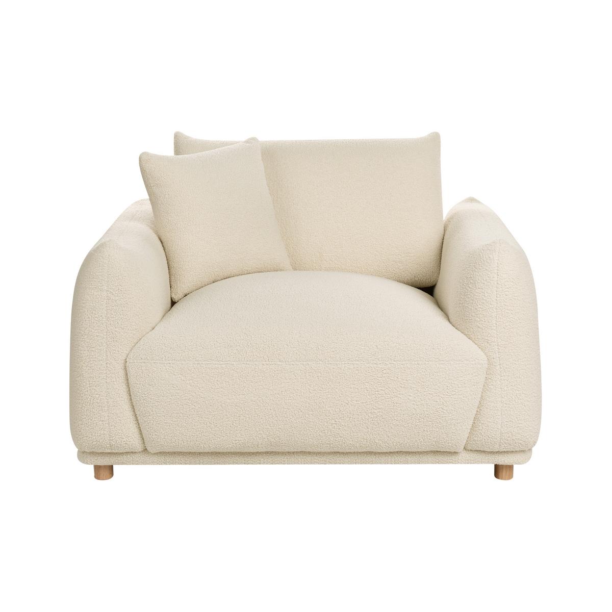 SESSEL Bouclé Cremeweiß Jubek - Weiß, Textil (120/81/104cm) - Beliani