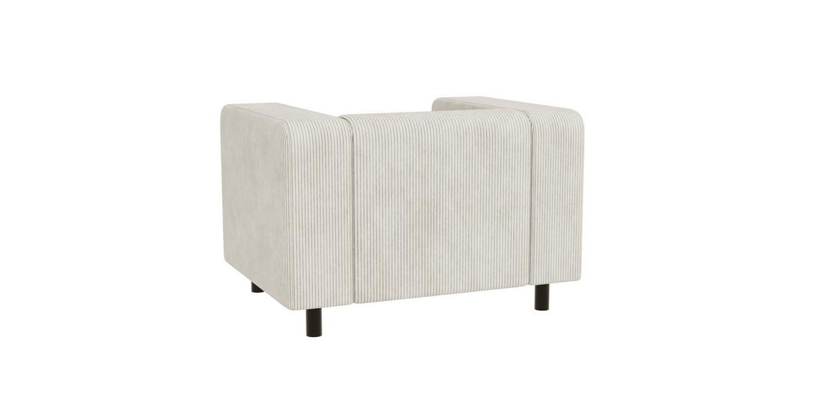 SITZGARNITUR 3+1 Tove Beige Cord - Beige/Schwarz, Holz/Kunststoff (175/65/80cm) - S-Style Möbel
