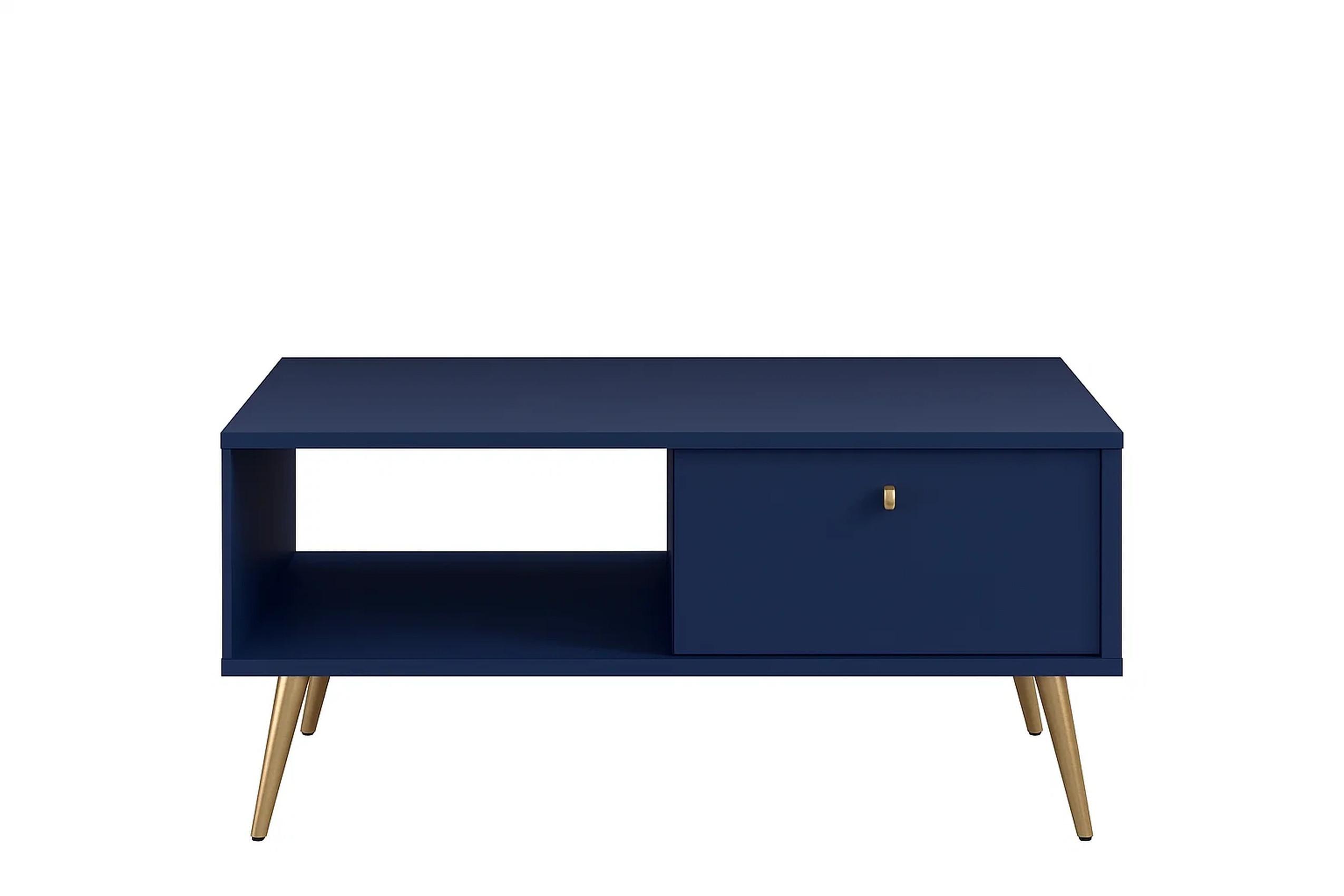 COUCHTISCH Dunkelblau 87/43,2/66 - Dunkelblau, Holzwerkstoff (66/87/43cm) - RAUMHIRSCH FURNITURE