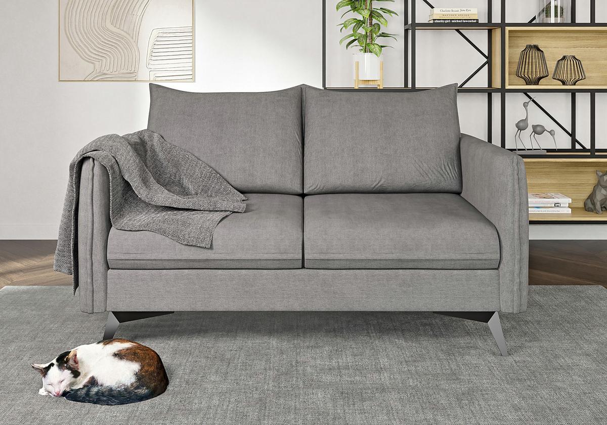 2-SITZER-SOFA Pulse Grau Luxusmicrofaser - Schwarz/Grau, Holz/Textil (138/86/91cm) - S-Style Möbel