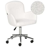 BÜROSTUHL Bouclé Cremeweiß Priddy - Silberfarben/Weiß, Textil (60/79/60cm) - Beliani