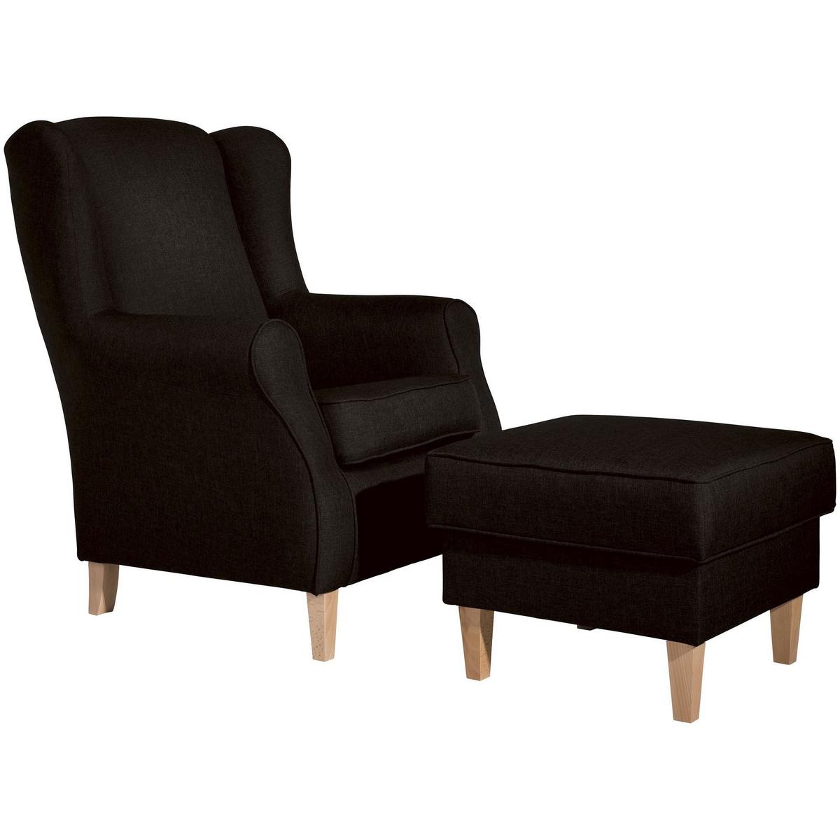 OHRENSESSEL Karlen Bezug Flachgewebe Buche natur / schoko - Dunkelbraun/Buchefarben, Kunststoff (86/103/77cm) - 58aufmkessel