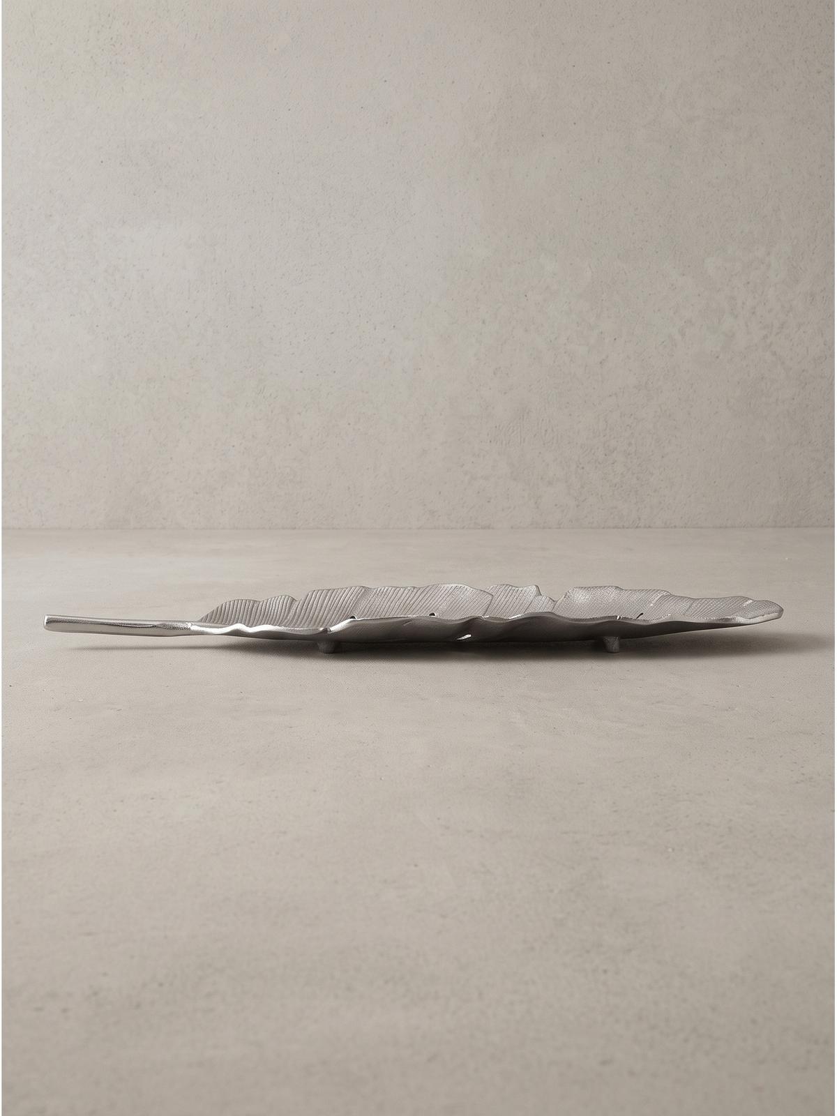 DEKOSCHALE SUBIACO, Aluminium, handgefertigt, Silber, 60 x 18 x 4 cm - Silberfarben, Metall (4cm) - KADIMA DESIGN