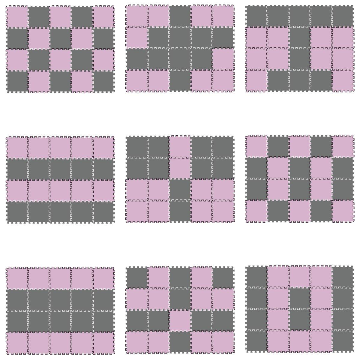 SPIELMATTE ab Null - 180/90/1 cm Puzzlematte Pink - Multicolor, Kunststoff (30/30cm) - Littletom