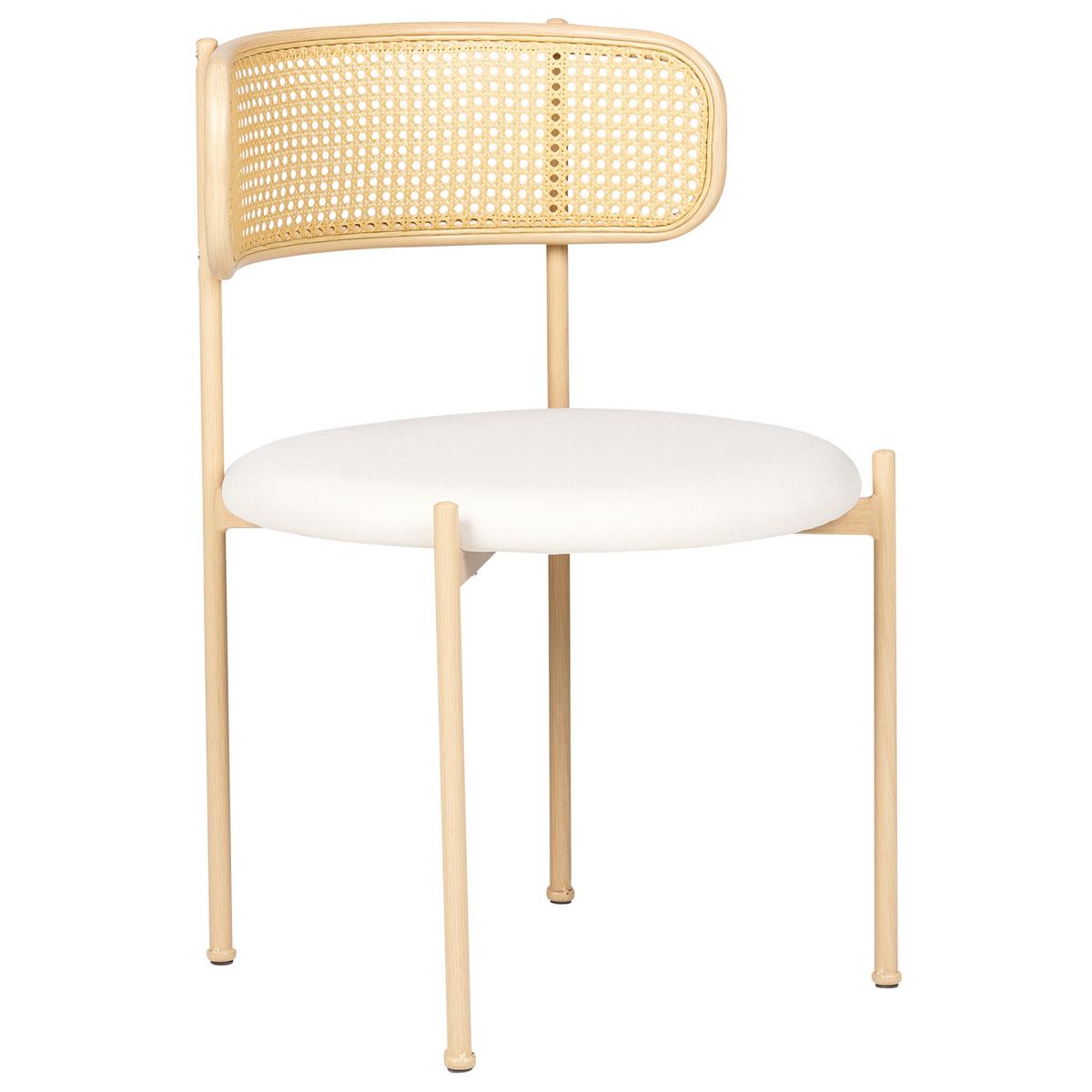 ESSZIMMERSTUHL 2er-Set Metall heller Holzfarbton/creme Andover - Hellbraun/Beige, Metall (50/75/50cm) - Beliani