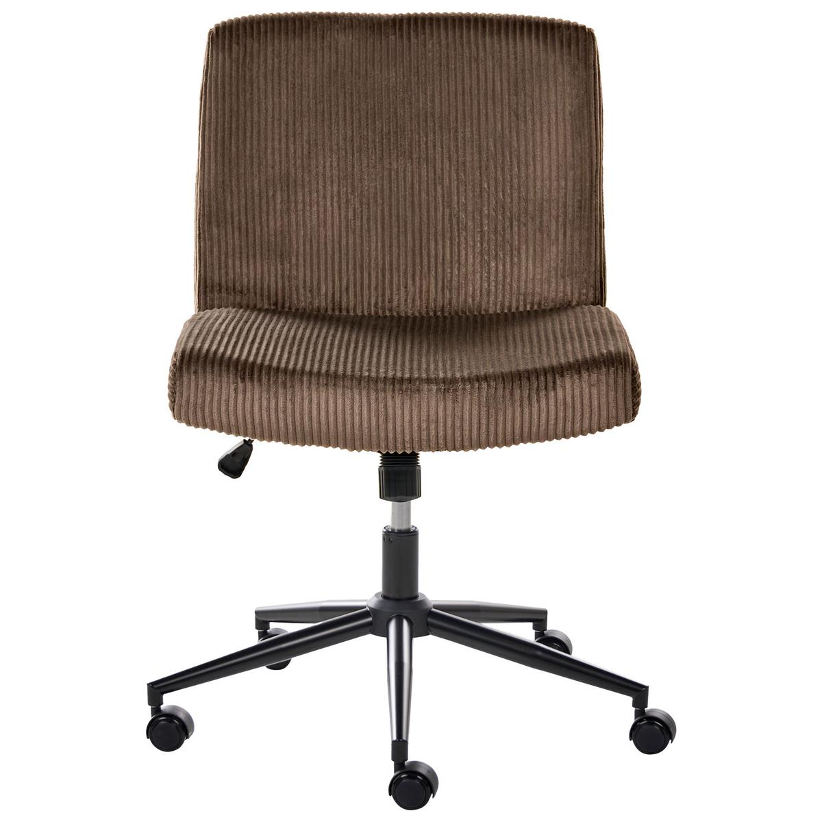 SCHREIBTISCHSTUHL Cord Dunkelbraun Geddes - Dunkelbraun, Textil (59/85/71cm) - Beliani