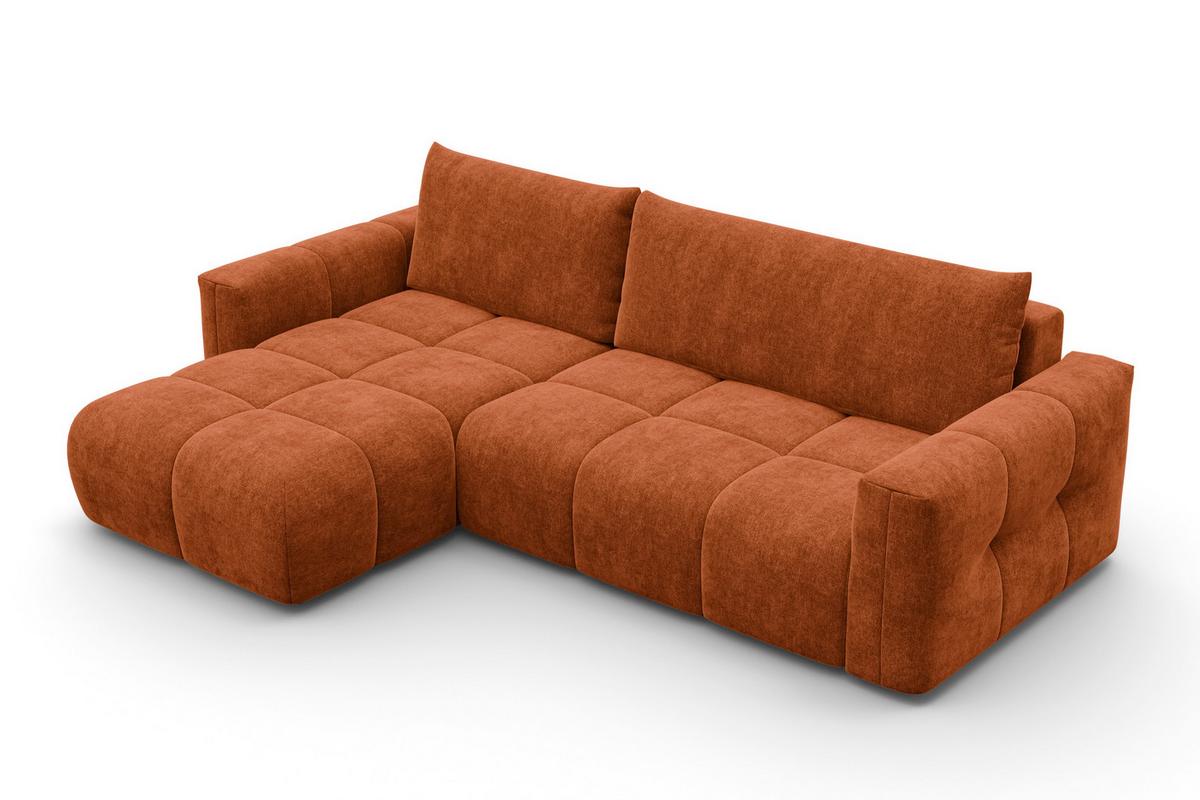 ECKSOFA VERONA 4-Sitzer links, Orange - Schwarz/Orange, Holz/Textil (266/173cm) - Courtois Laville