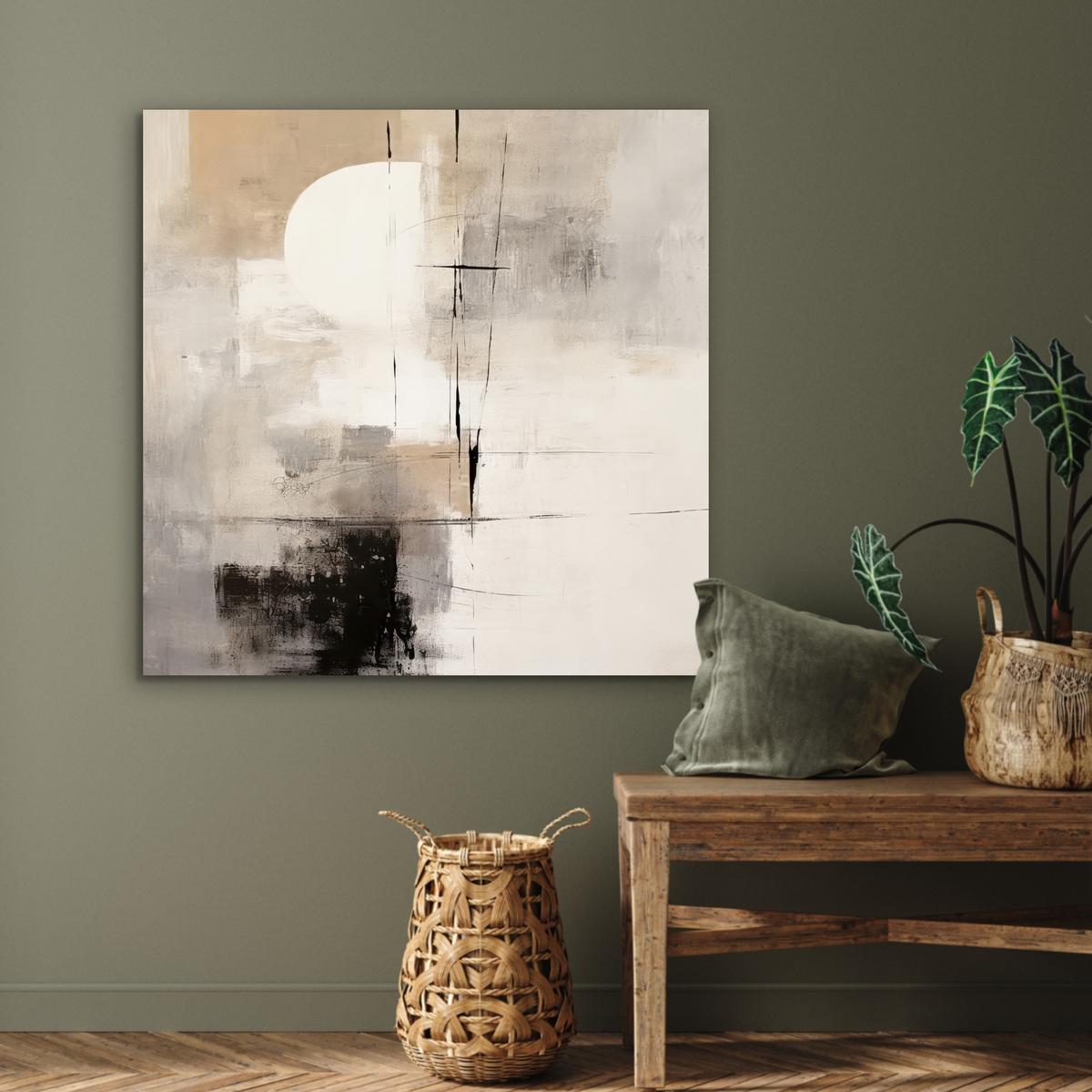 METALLBILD Abstrakt - Kunst - Grau 90x90 cm - Hellgrau, Metall (90/90cm) - MuchoWow