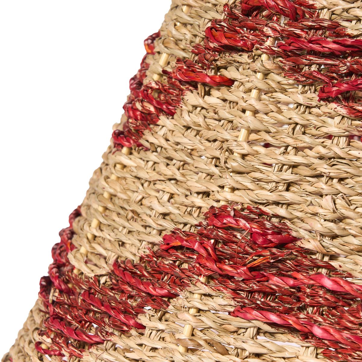 WEIHNACHTSBAUMKRAGEN 24 cm Naturfarben Hiver - Rot/Naturfarben, Naturmaterialien (24cm) - Beliani