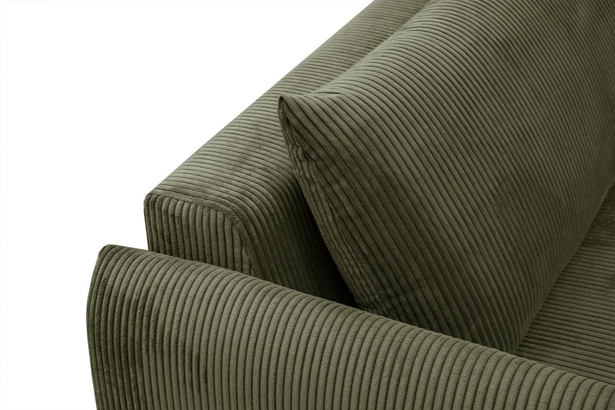 ECKSOFA TAUER 5-Sitzer, olivgrün - Schwarz/Olivgrün, Holzwerkstoff/Kunststoff (174/292cm) - Wozimo