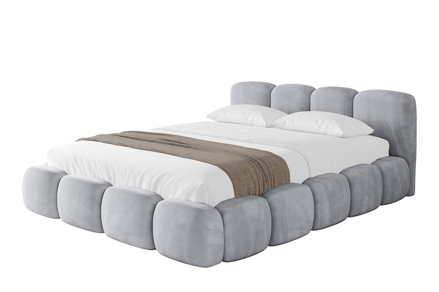 POLSTERBETT mit Bettkasten und Lattenrost, Boxbett ohne Matratze - KALA-v1 180x200 Hellgrau - Hellgrau, Holzwerkstoff/Textil (180/200cm) - ALTDECOR