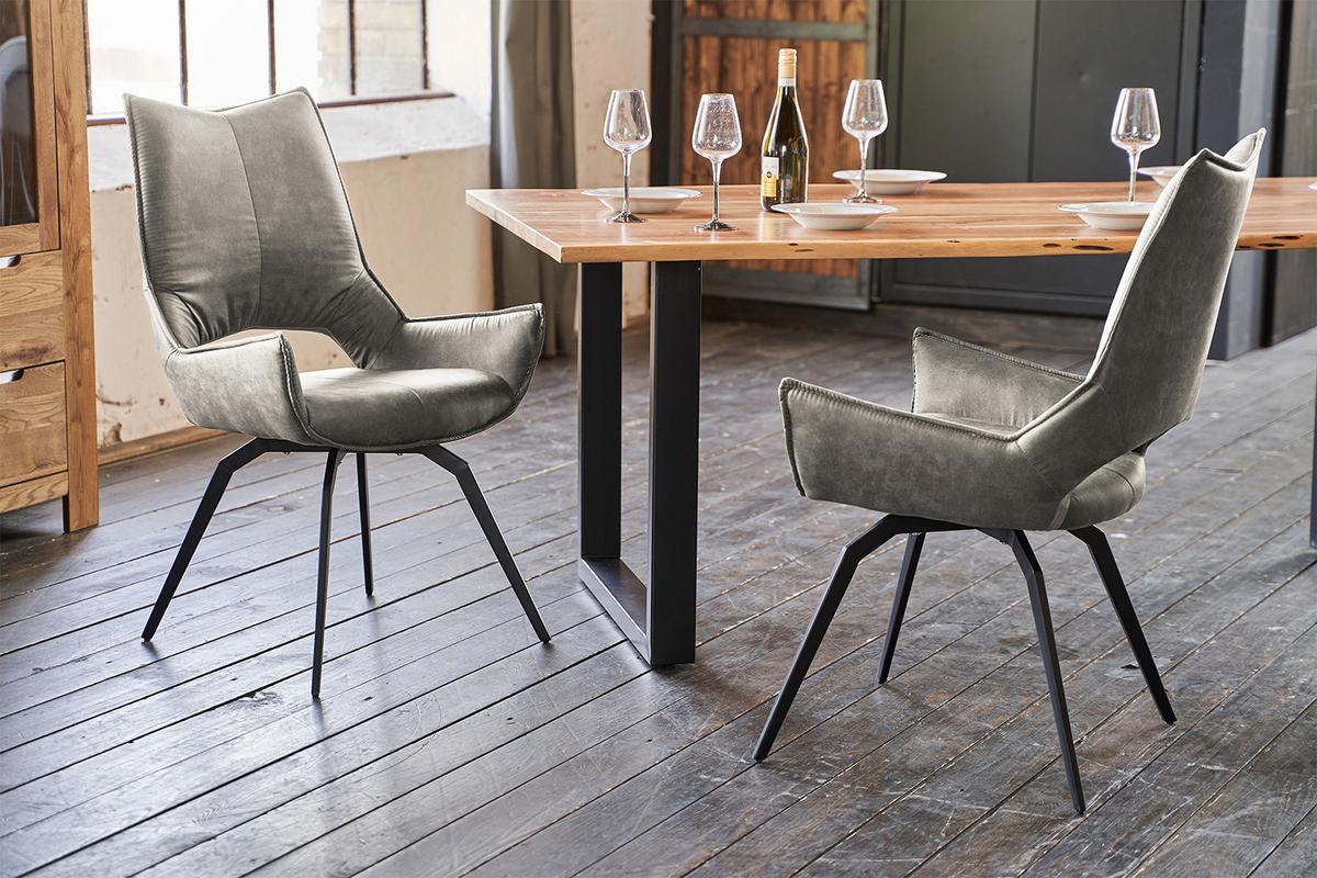 DREHSTUHL SIVO Hellgrau Webstoff - Hellgrau, Textil (57/95/56cm) - KAWOLA