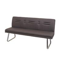 SITZBANK Dunkelbraun, Silber - Graubraun/Dunkelbraun, Textil (180/90/59cm) - MCW
