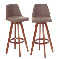 BARHOCKER Braun 2er-Set - Braun, Holz (48/97/48cm) - MCW