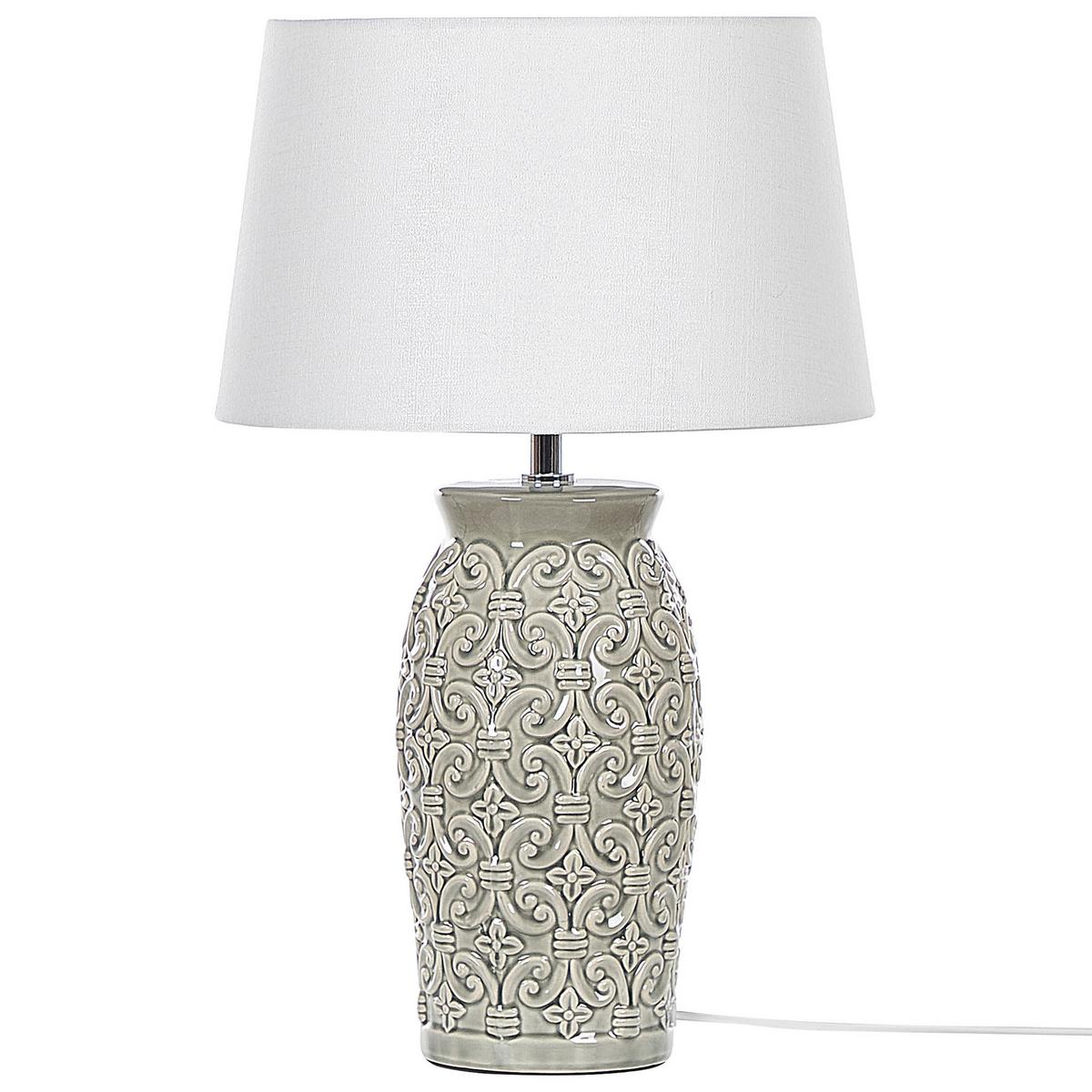 TISCHLAMPE Khoper 30/30/48 cm - Grau, Keramik (30/30/48cm) - Beliani