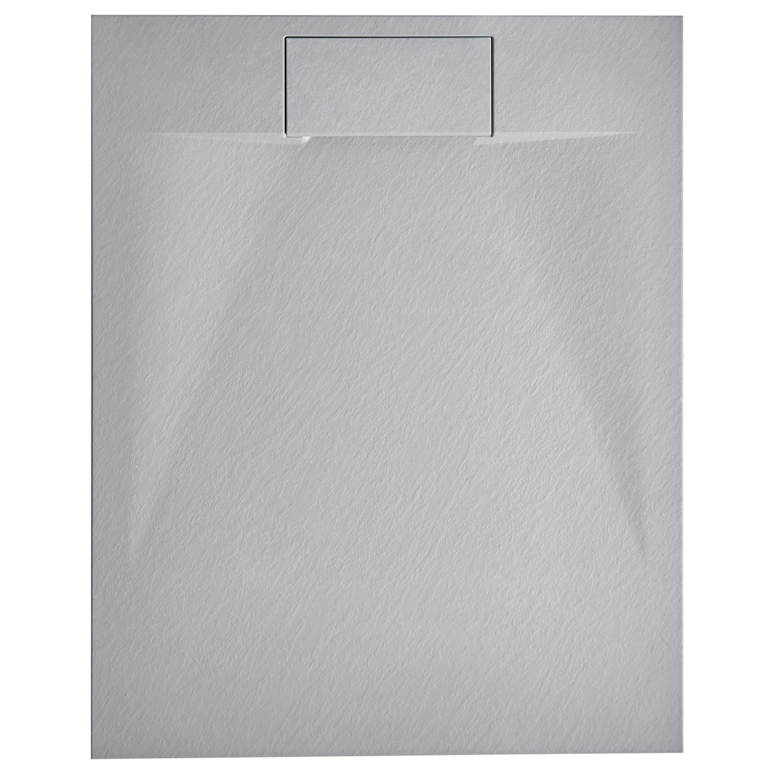 DUSCHWANNE 80/100/3 cm Grau Azzurro - Dunkelgrau/Grau, Kunststoff (100/3/80cm) - Beliani