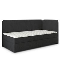BOXBETT GINA 100x200 cm mit Matratze und Topper, H2+H3 - Schwarz - Schwarz, Holz (100/200cm) - MASSENO