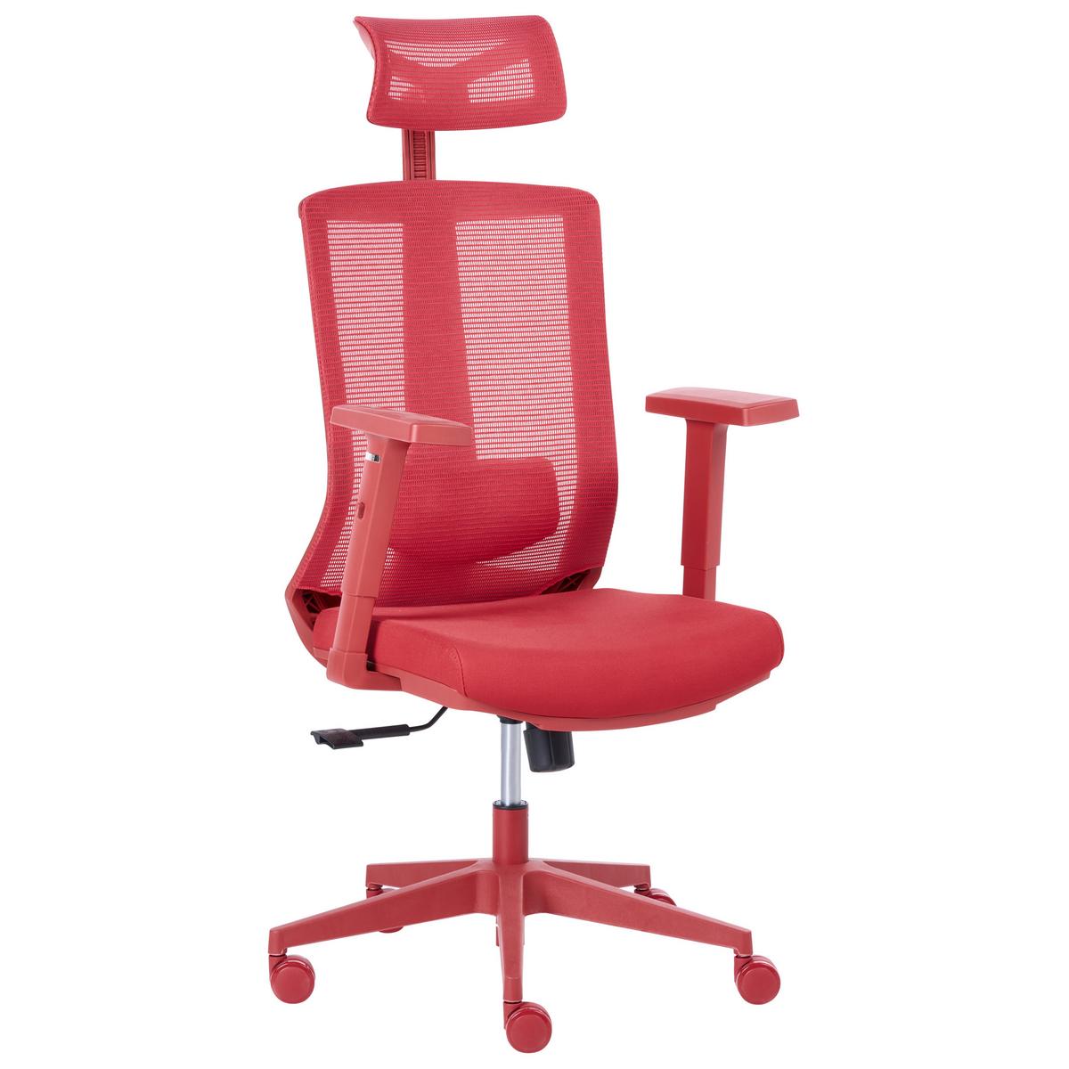 BÜROSTUHL Stoff Rot Enso - Rot, Textil (66/123/66cm) - Beliani