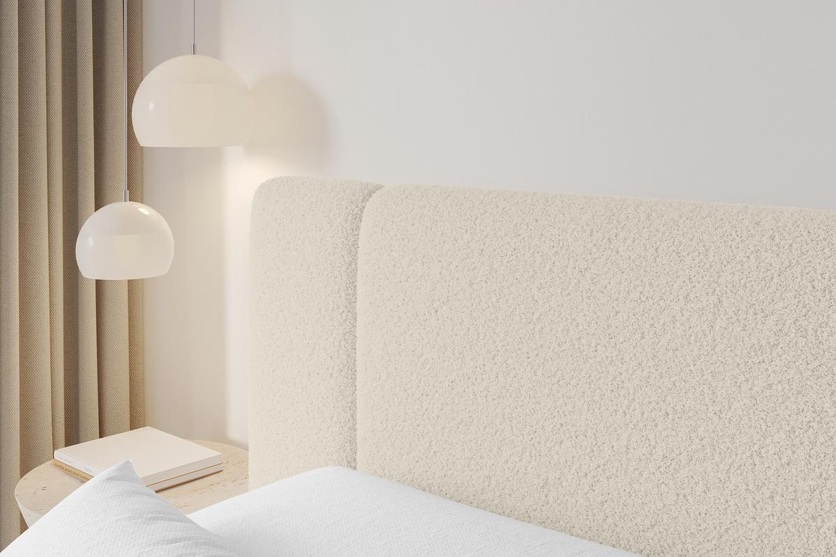 BOXBETT mit Matratze H4 - EVON - 180x200 cm Beige - Kaschmir, Holzwerkstoff (180/200cm) - ALTDECOR