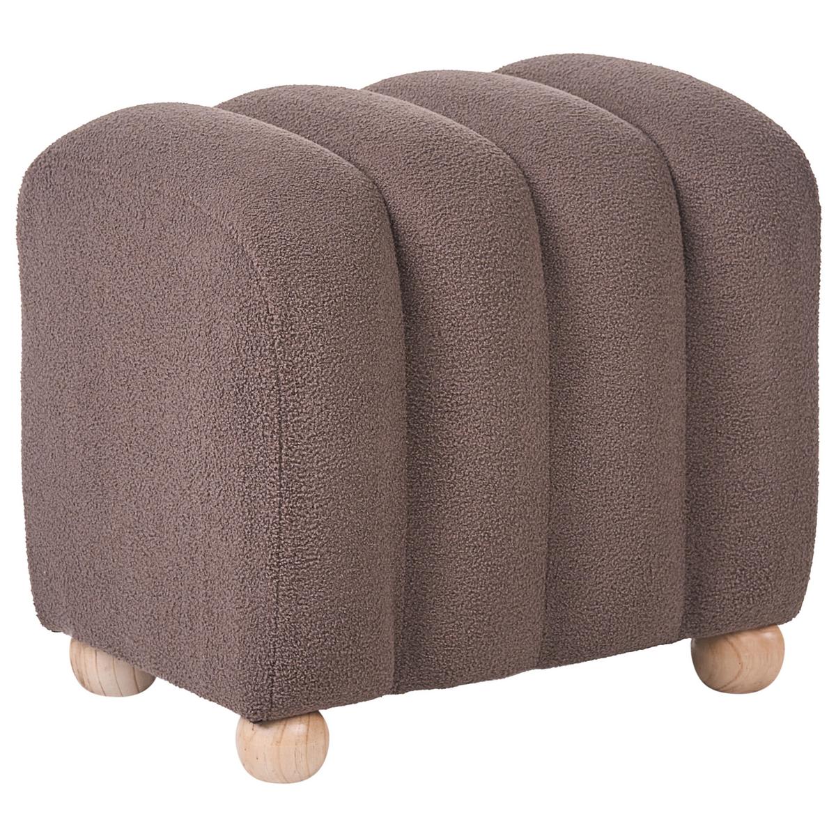 POUF Bouclé Braun Idyllwild - Braun, Textil (49/45/39cm) - Beliani