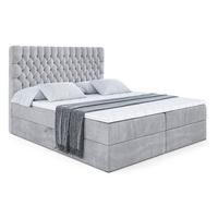 BOXBETT mit Matratze H4 und Lattenrost - SERENE - 180x200 - H4 - Grau - Hellgrau, Holzwerkstoff (180/200cm) - ALTDECOR