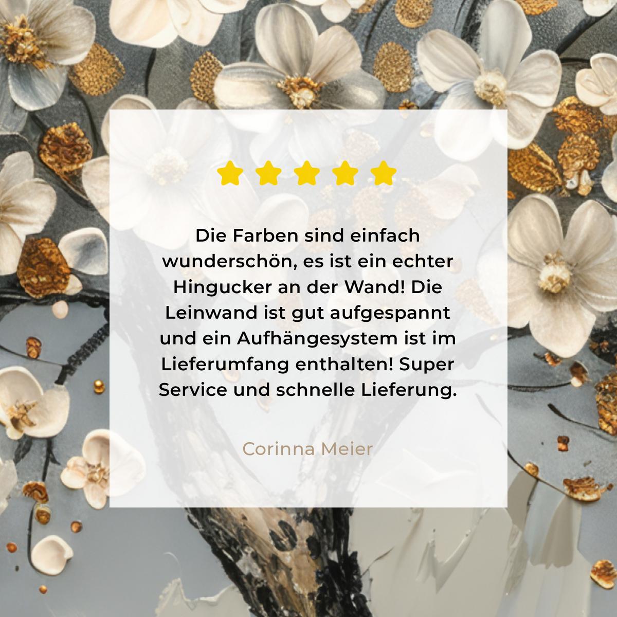 LEINWANDBILD Baum - Blumen - Weiß - Natur - Kunst Room Decor 30x40 cm - Weiß, Textil (30/40cm) - MuchoWow