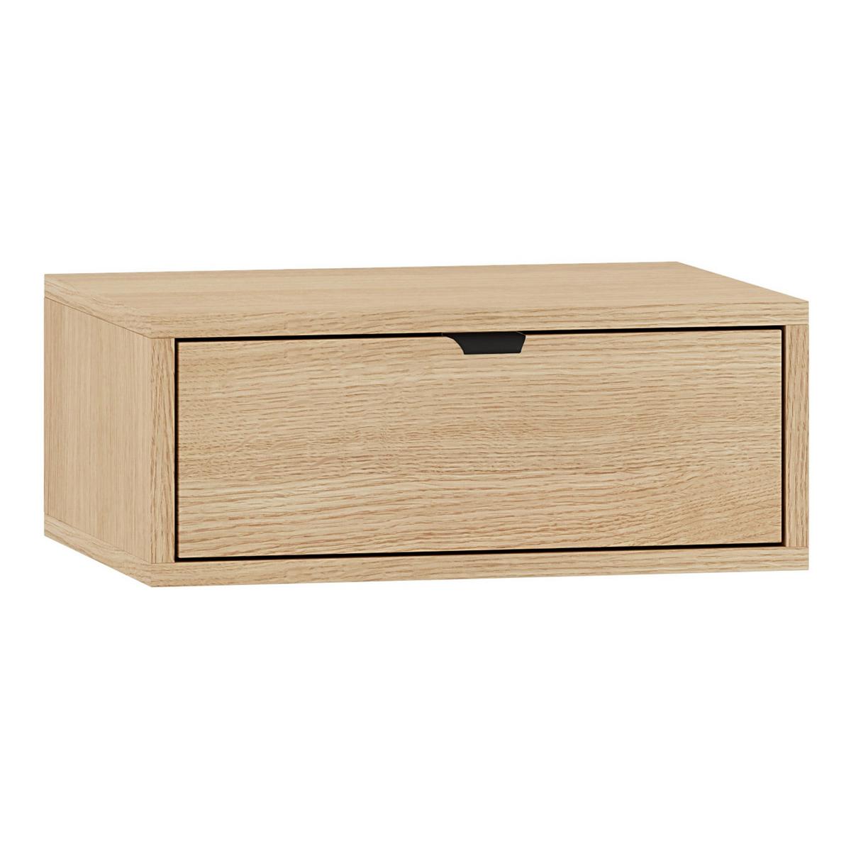 NACHTTISCH HEGGERS Eiche Mavelie 45 cm - Eichefarben/Beige, Holzwerkstoff/Metall (45/18/33cm) - Selsey
