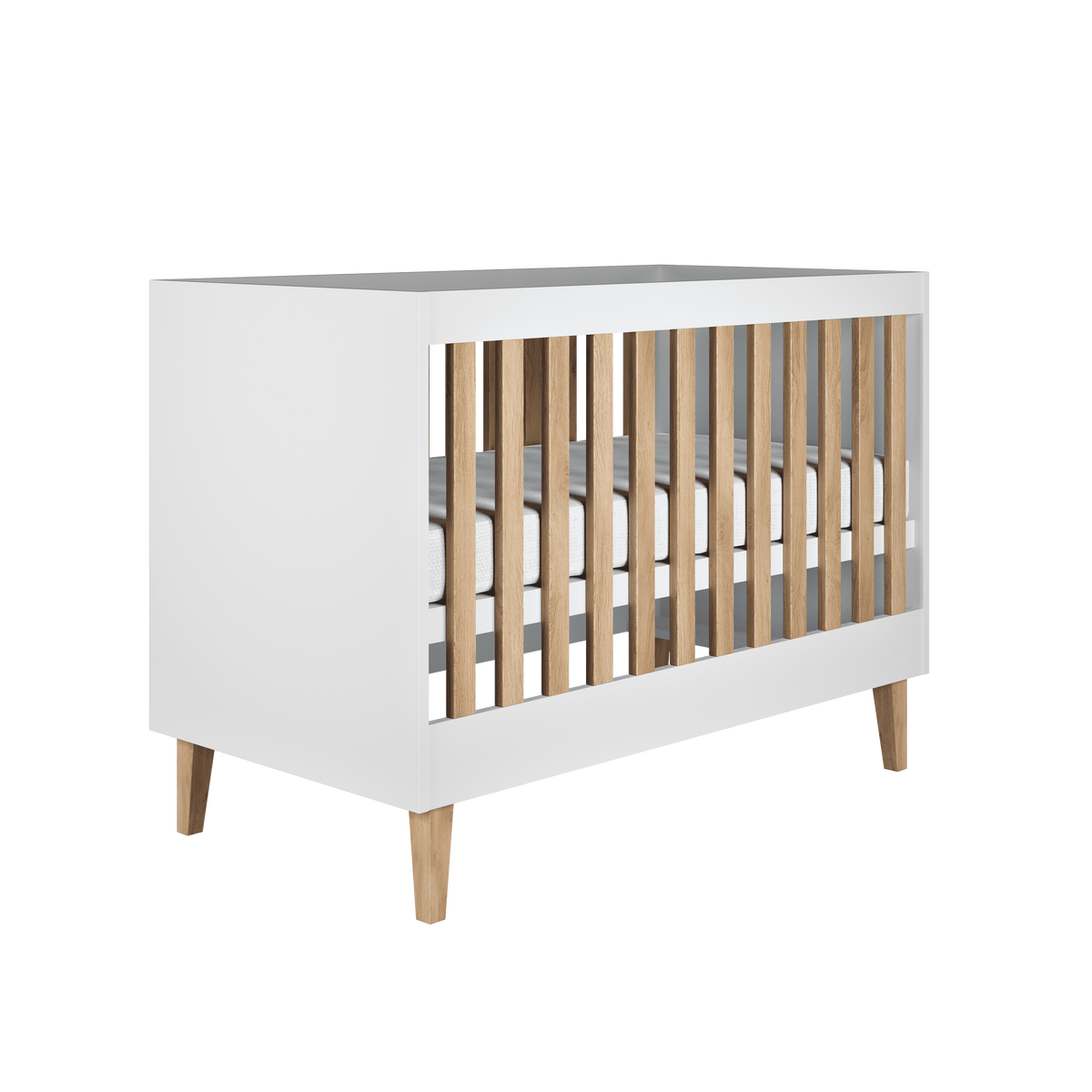 KINDERBETT Kubi ohne Schublade ohne Matratze Weiß 120/60 - Weiß, Holzwerkstoff (60/120cm) - RAUMHIRSCH FURNITURE
