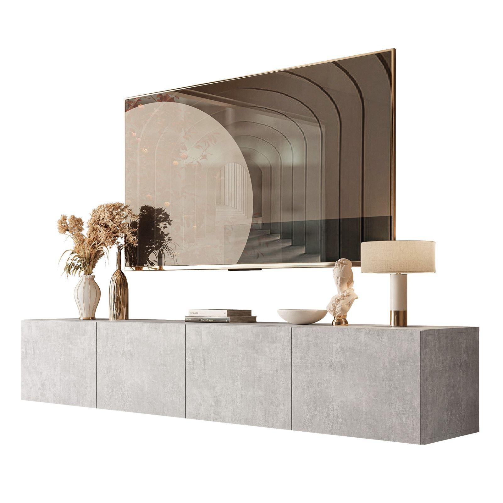 TV-LOWBOARD COLGANTE BETON 200 cm Hängeschrank - Grau, Holzwerkstoff (200/36/40cm) - Lookway