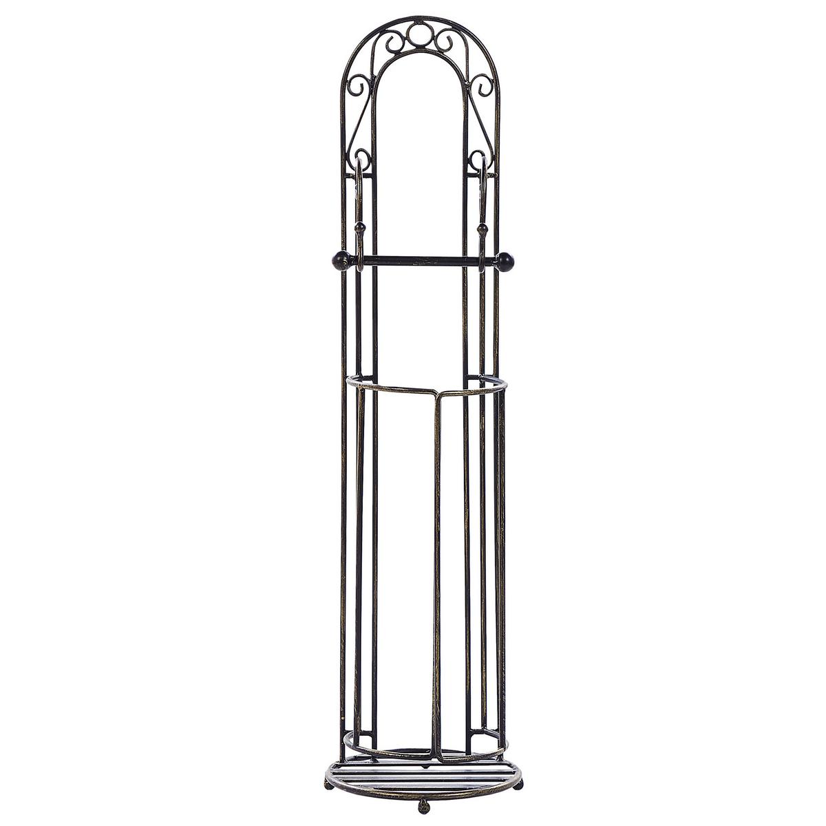 TOILETTENPAPIERSTÄNDER Metall Antik Optik schwarz Temuco - Schwarz, Metall (20/75/20cm) - Beliani