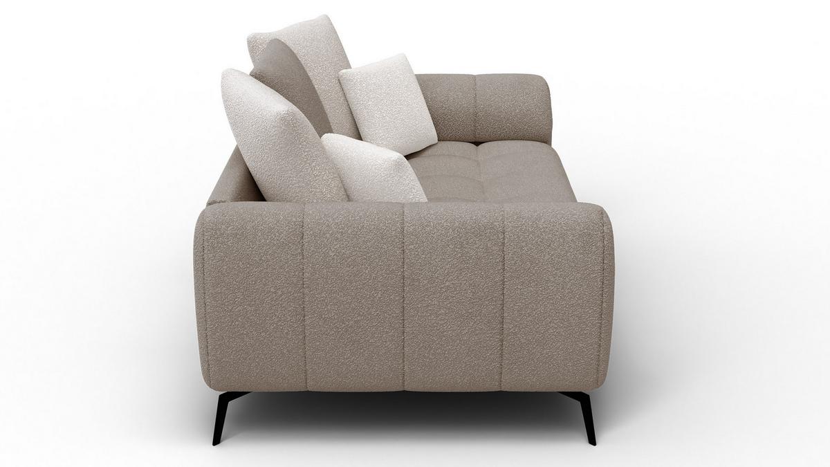 SOFA CALME 2,5-Sitzer, beige und écru - Beige/Schwarz, Holz/Textil (199/92/108cm) - Wozimo