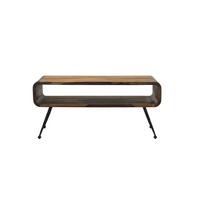 COUCHTISCH TROPEA, Dunkles Massivholz, mit Stauraum, 100 x 40 x 45 cm - Schwarz/Braun, Holz/Metall (40/100/45cm) - KADIMA DESIGN