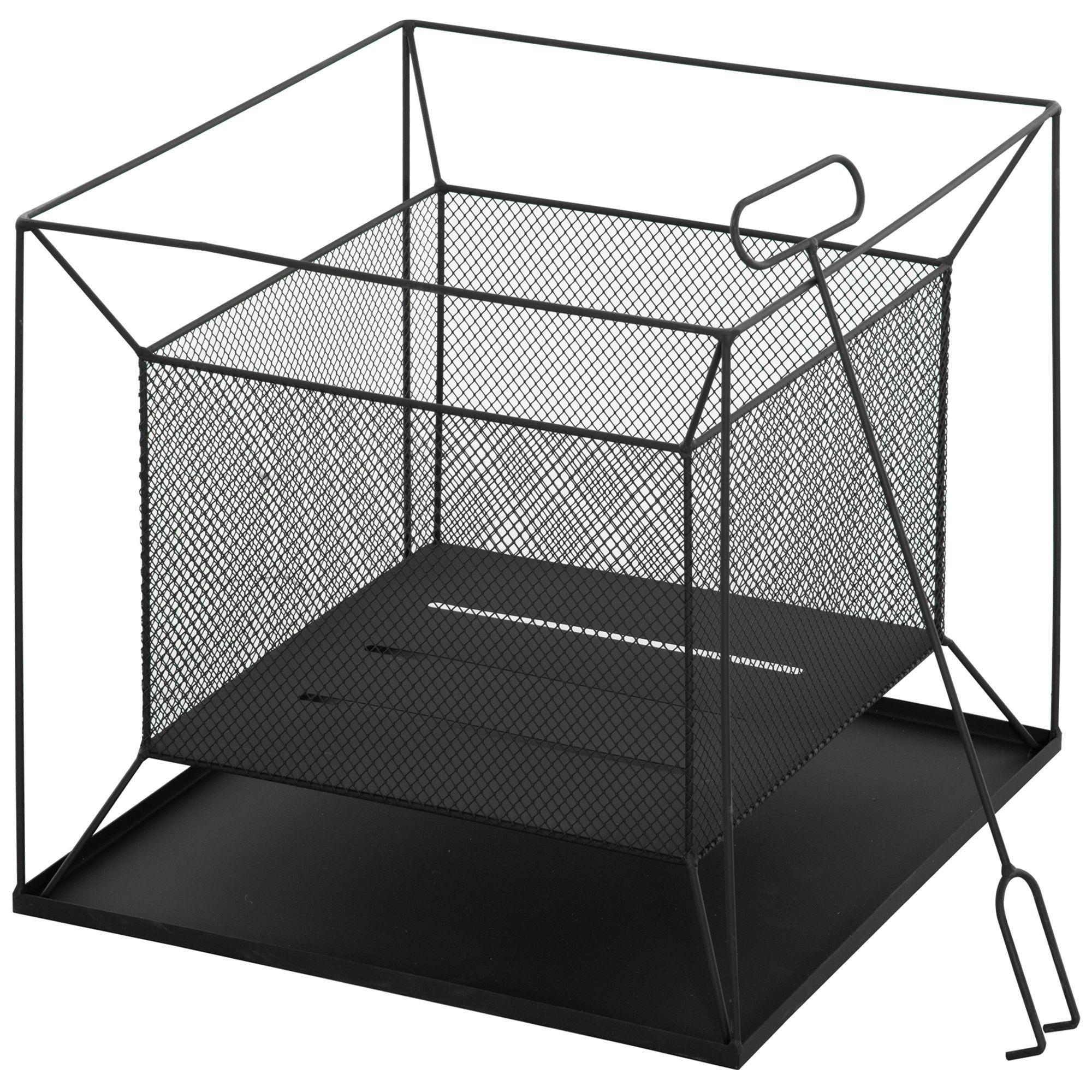 FEUERSCHALE, Metall, Schwarz - Schwarz, Metall (45/43/45cm) - Outsunny