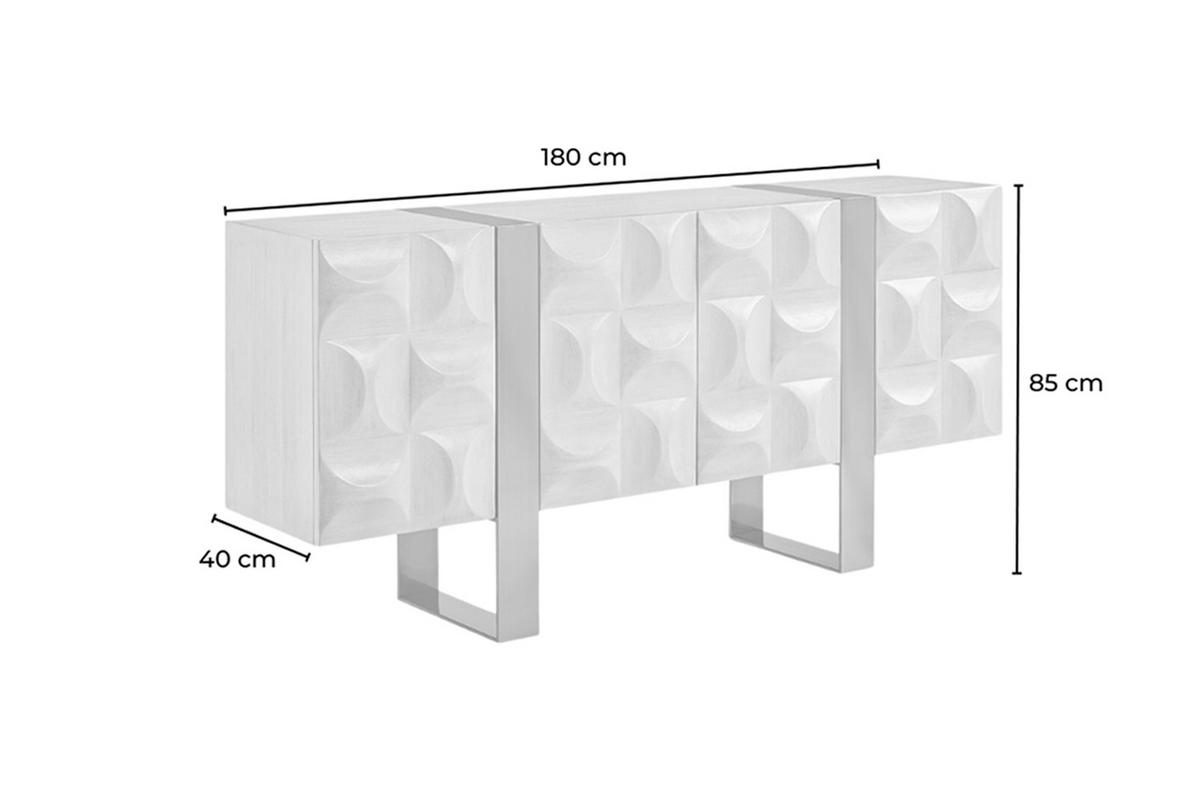 SIDEBOARD MARGO Grau Holz, Metall - Grau, Holzwerkstoff/Metall (180/85/40cm) - KAWOLA