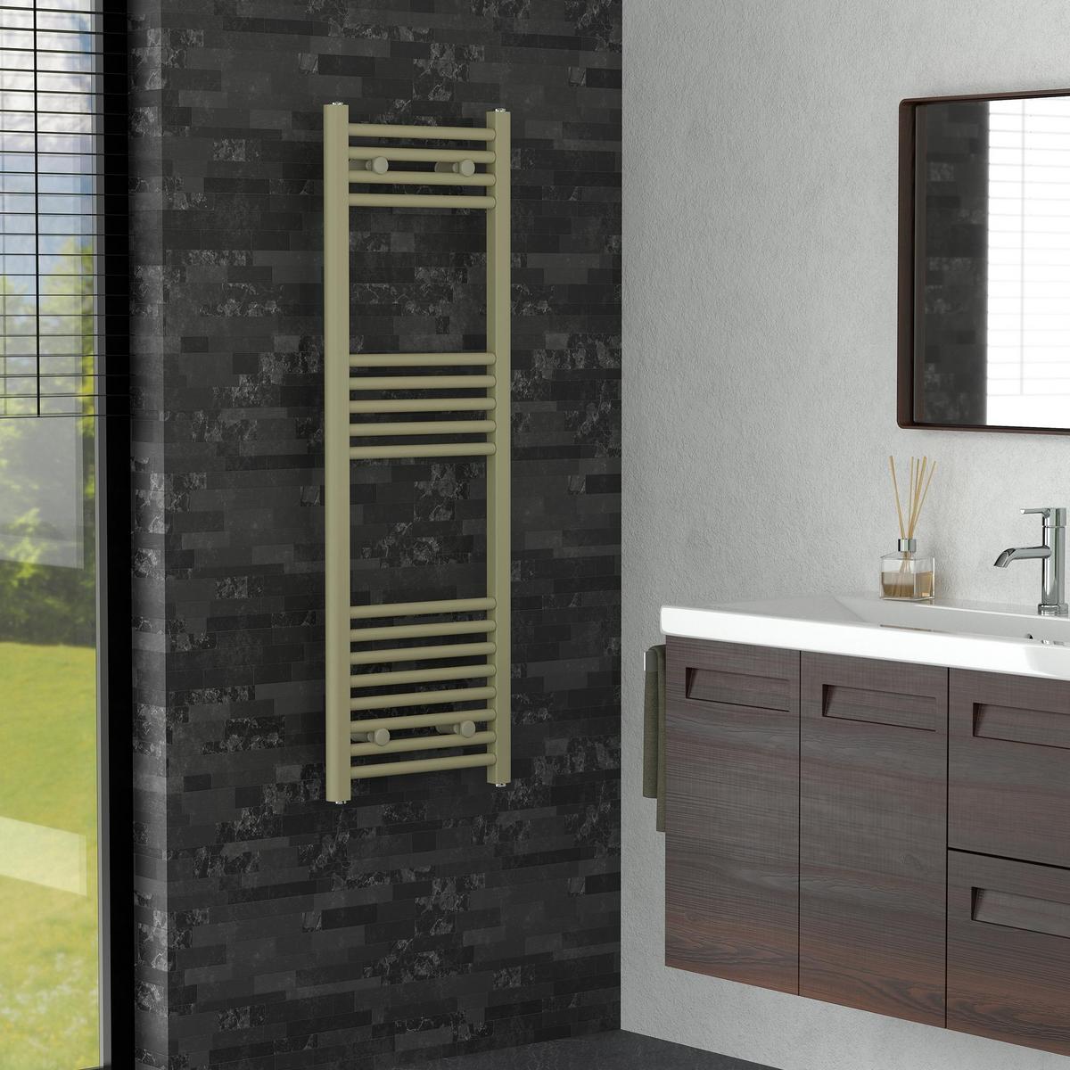 HANDTUCHHEIZKÖRPER 400 x 1200 mm Beige Badheizkörper gerade mit Seitenanschluss - Beige, Metall (40/120/3cm) - LuxeBath