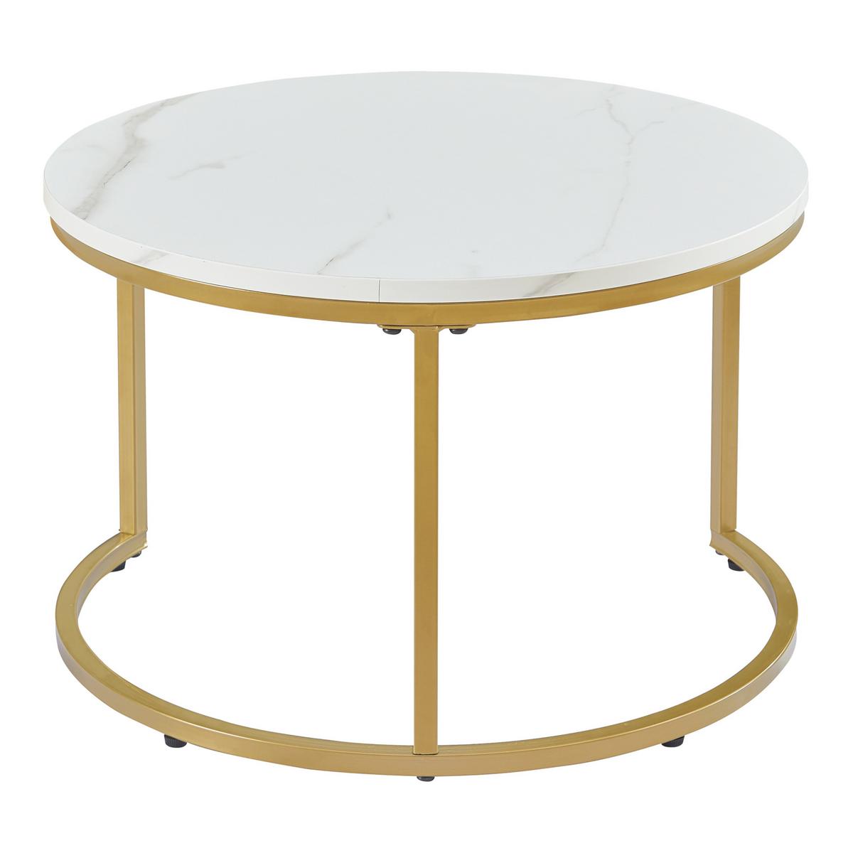 COUCHTISCH Christchurch 2er-Set - Weiß, Holzwerkstoff (80/80/45cm) - [en.casa]