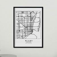 POSTER Miami Us-Film A3 Schwarzer Rahmen - Schwarz, Papier (29.7/5/42cm) - Nacnic