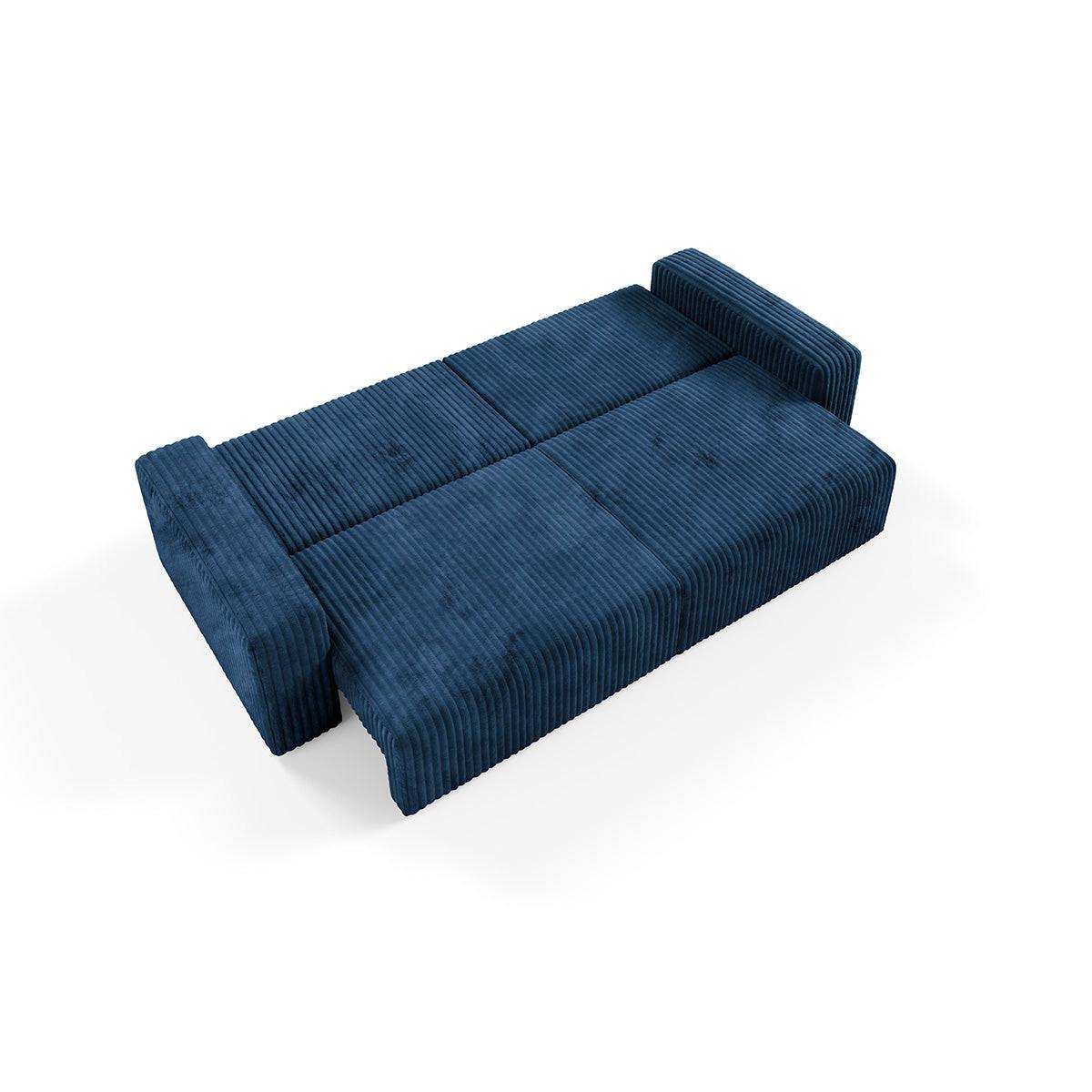 SOFA Angela 3 Sitzplätze Marineblau - Blau, Holz (252/86/105cm) - Petits-meubles