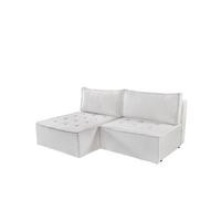 ECKSOFA Schlafsofa Amalia In Raven - Weiß, Holzwerkstoff/Textil (200/140cm) - Fun Möbel