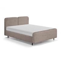 POLSTERBETT Lea mit Matratze und Topper, 140x200, Cappuccino - Schwarz/Cappuccino, Textil (140/200cm) - Beautysofa