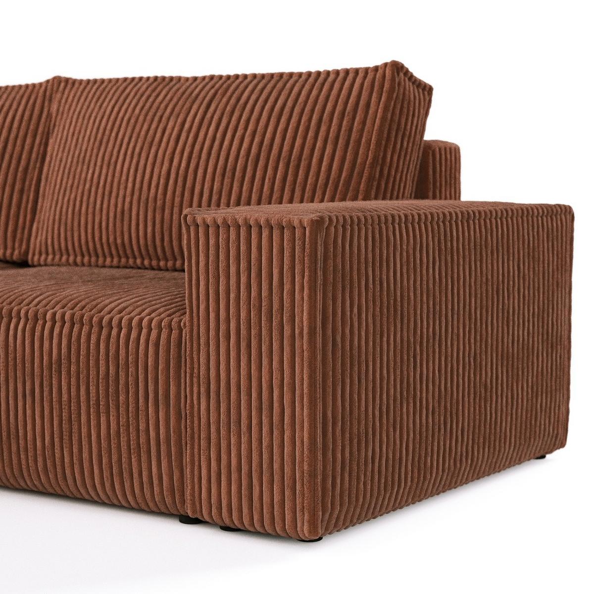 ECKSOFA CAVO mit Schlaffunktion Kupfer im Tilia Stoff - Schwarz/Kupferfarben, Holz/Holzwerkstoff (255/148cm) - AltaBeds