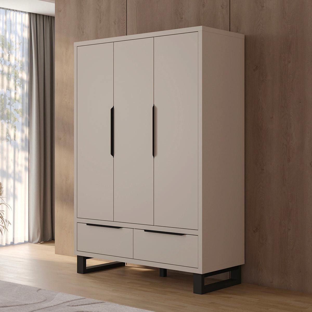KLEIDERSCHRANK 3 Türen Eden Kaschmir - Kaschmir, Holzwerkstoff (145/210.3/60cm) - Petits-meubles