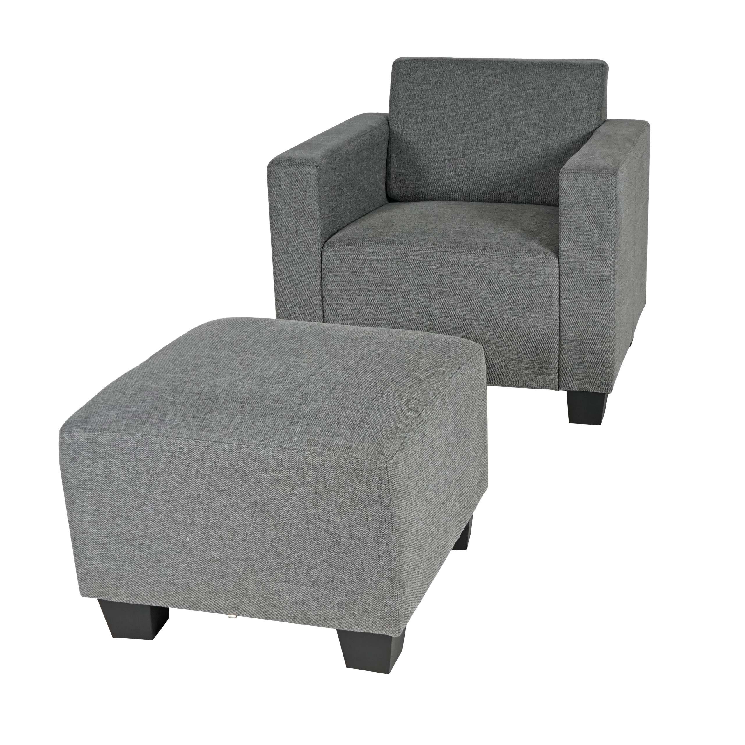SESSEL MIT OTTOMANE Grau - Grau, Textil (58/76/58cm) - MCW