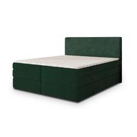 BOXSPRINGBETT MATERN 200x200 cm mit Matratze und Topper, H2+H3 - Grün - Grün, Holz (200/200cm) - MASSENO