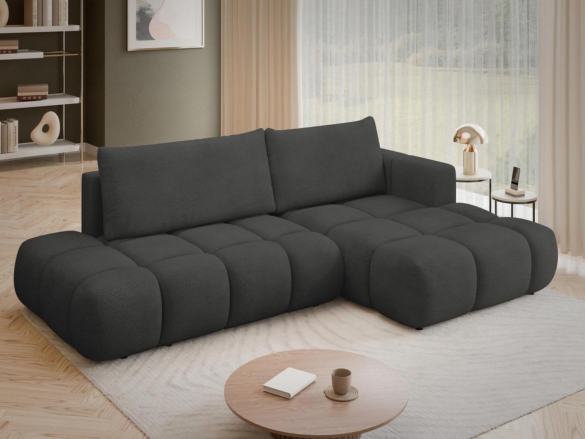 ECKSOFA Soffi, Seite: Rechts - Anthrazit/Schwarz, Holz/Kunststoff (283/166cm) - MIRJAN24