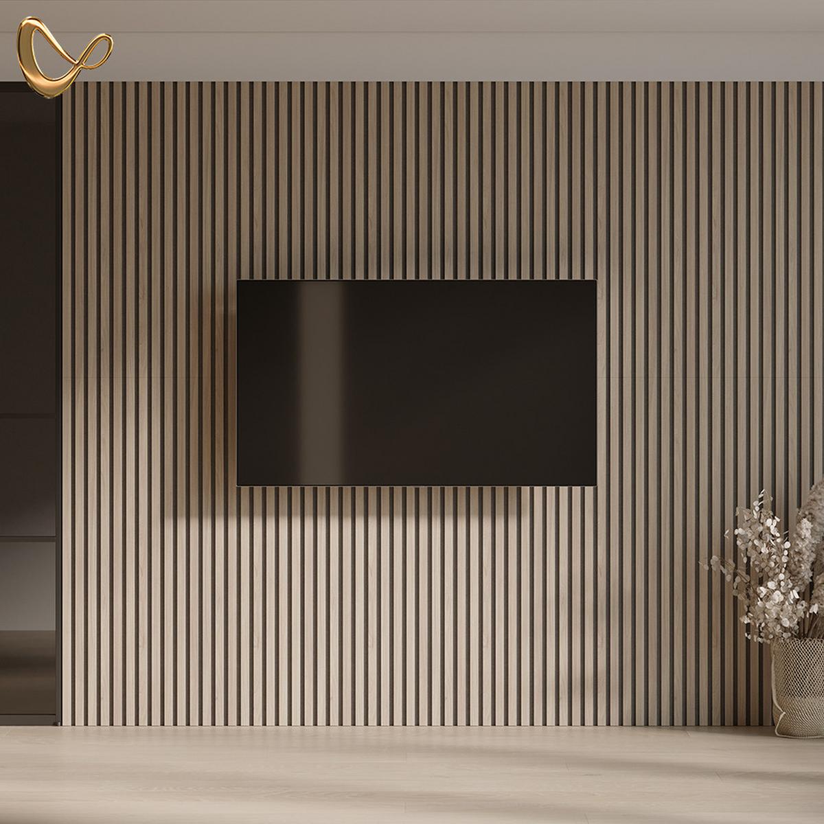 WANDPANEELE Grivola Braun 4 Stück - Braun, Holzwerkstoff (120/40/1.8cm) - Livinity®